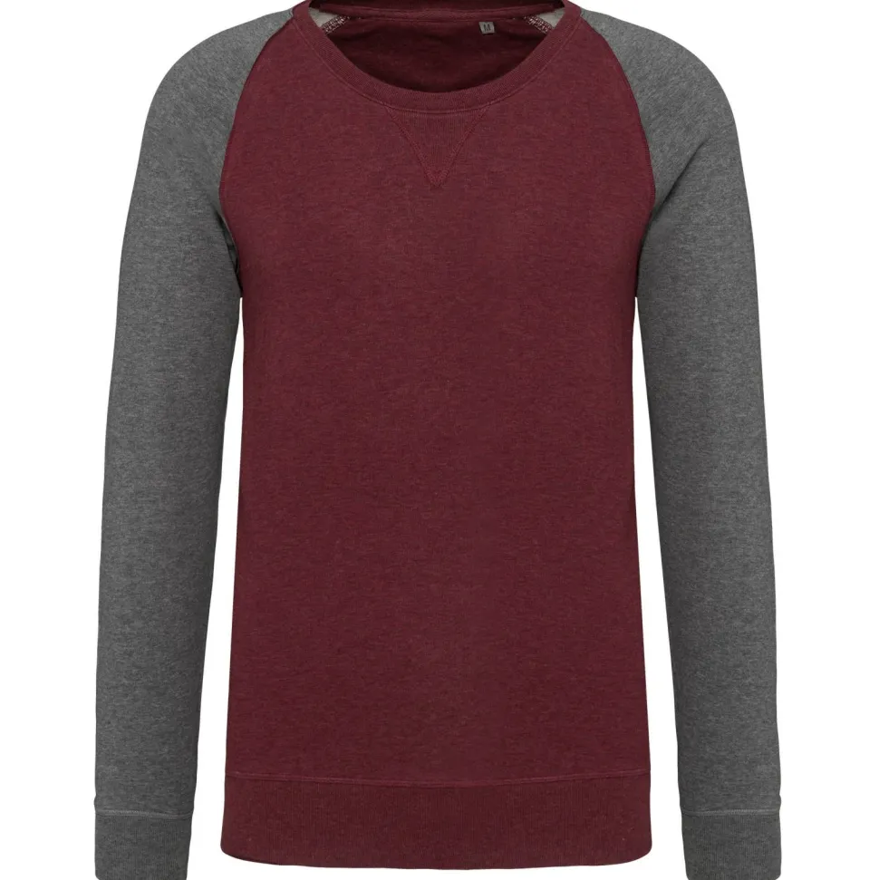Kariban K491 - Sweat-shirt BIO bicolore col rond manches raglan homme