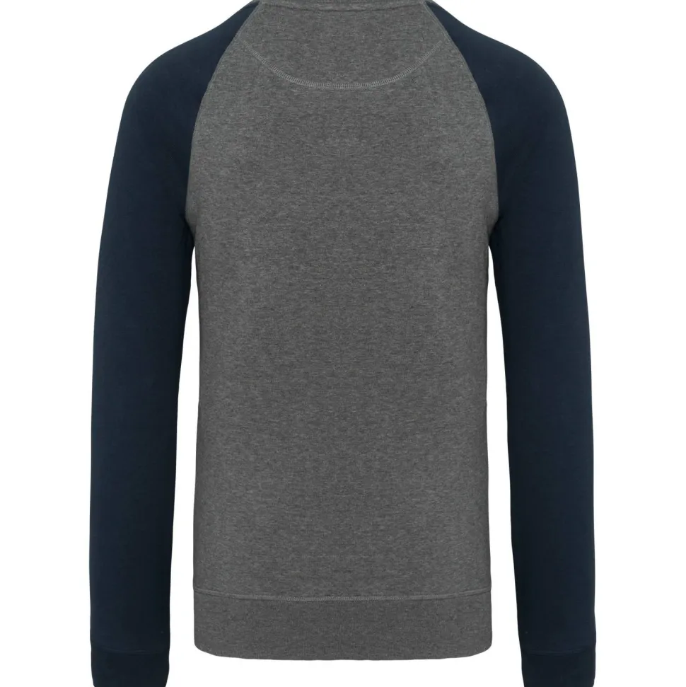 Kariban K491 - Sweat-shirt BIO bicolore col rond manches raglan homme