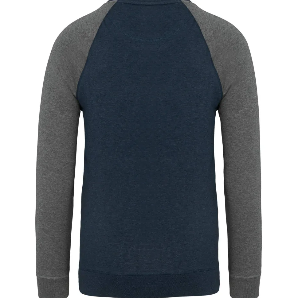 Kariban K491 - Sweat-shirt BIO bicolore col rond manches raglan homme