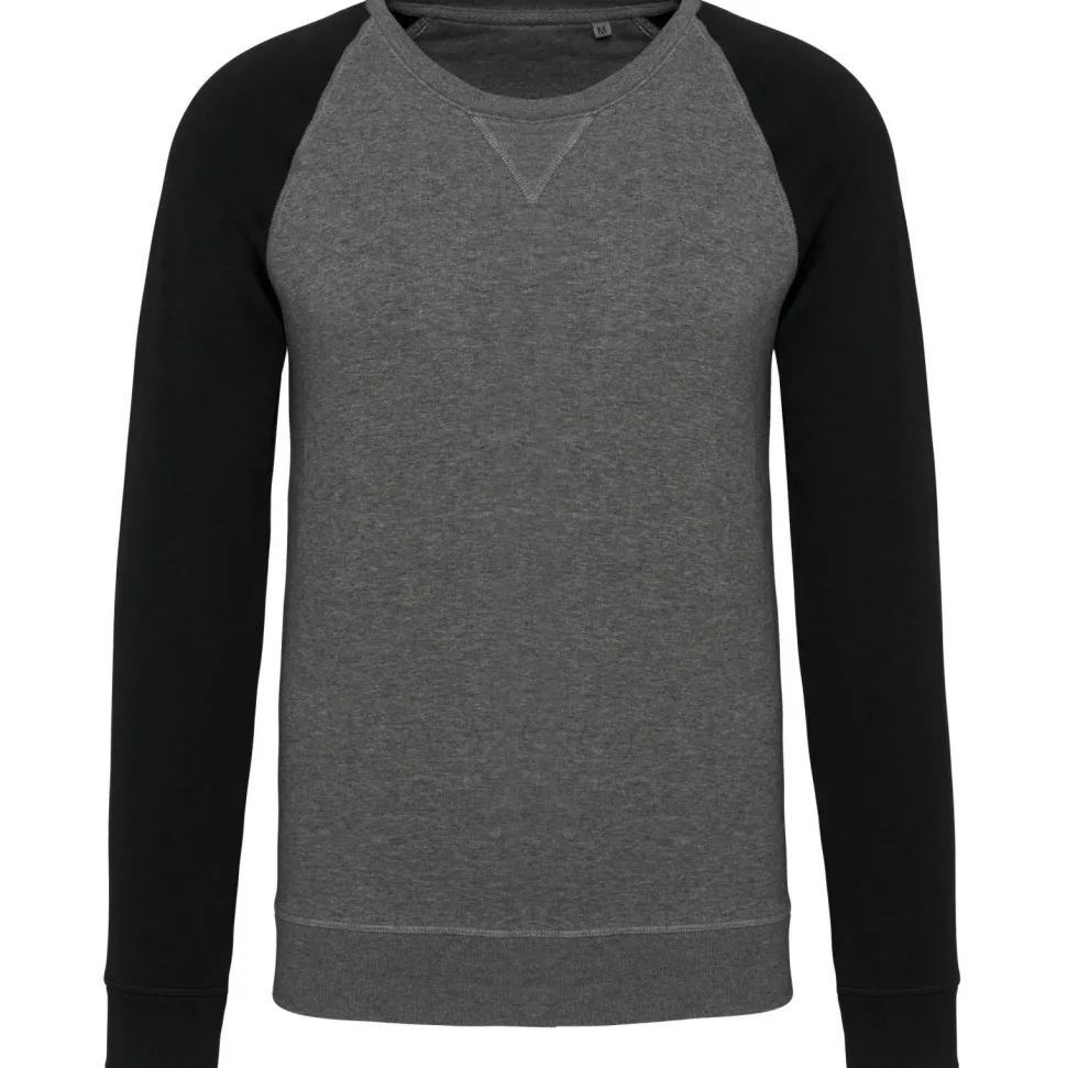 Kariban K491 - Sweat-shirt BIO bicolore col rond manches raglan homme