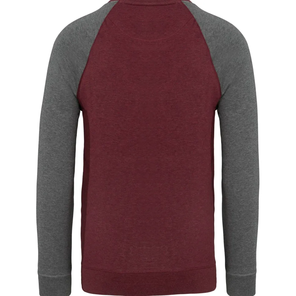 Kariban K491 - Sweat-shirt BIO bicolore col rond manches raglan homme