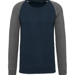 Kariban K491 - Sweat-shirt BIO bicolore col rond manches raglan homme