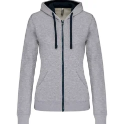 Kariban K467 - Sweat-shirt zippé capuche contrastée femme