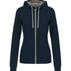 Kariban K467 - Sweat-shirt zippé capuche contrastée femme