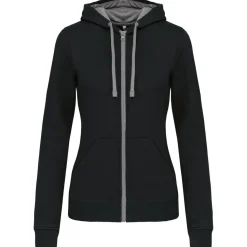 Kariban K467 - Sweat-shirt zippé capuche contrastée femme