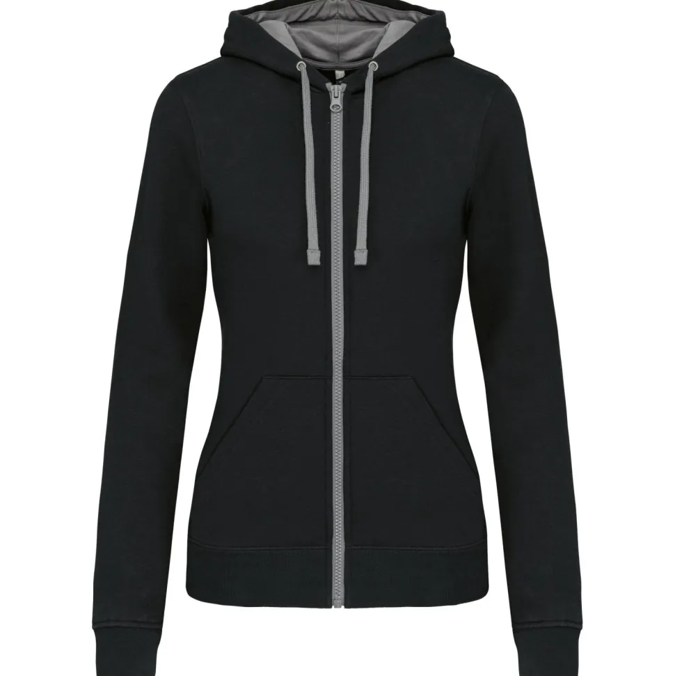 Kariban K467 - Sweat-shirt zippé capuche contrastée femme