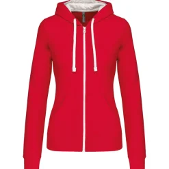 Kariban K467 - Sweat-shirt zippé capuche contrastée femme