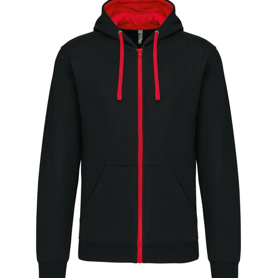 Kariban K466 - Sweat-shirt zippé capuche contrastée