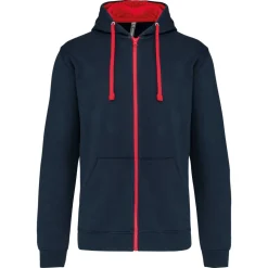 Kariban K466 - Sweat-shirt zippé capuche contrastée