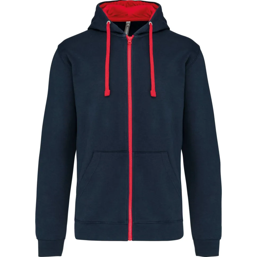 Kariban K466 - Sweat-shirt zippé capuche contrastée
