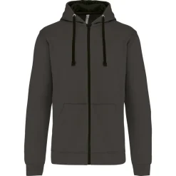 Kariban K466 - Sweat-shirt zippé capuche contrastée