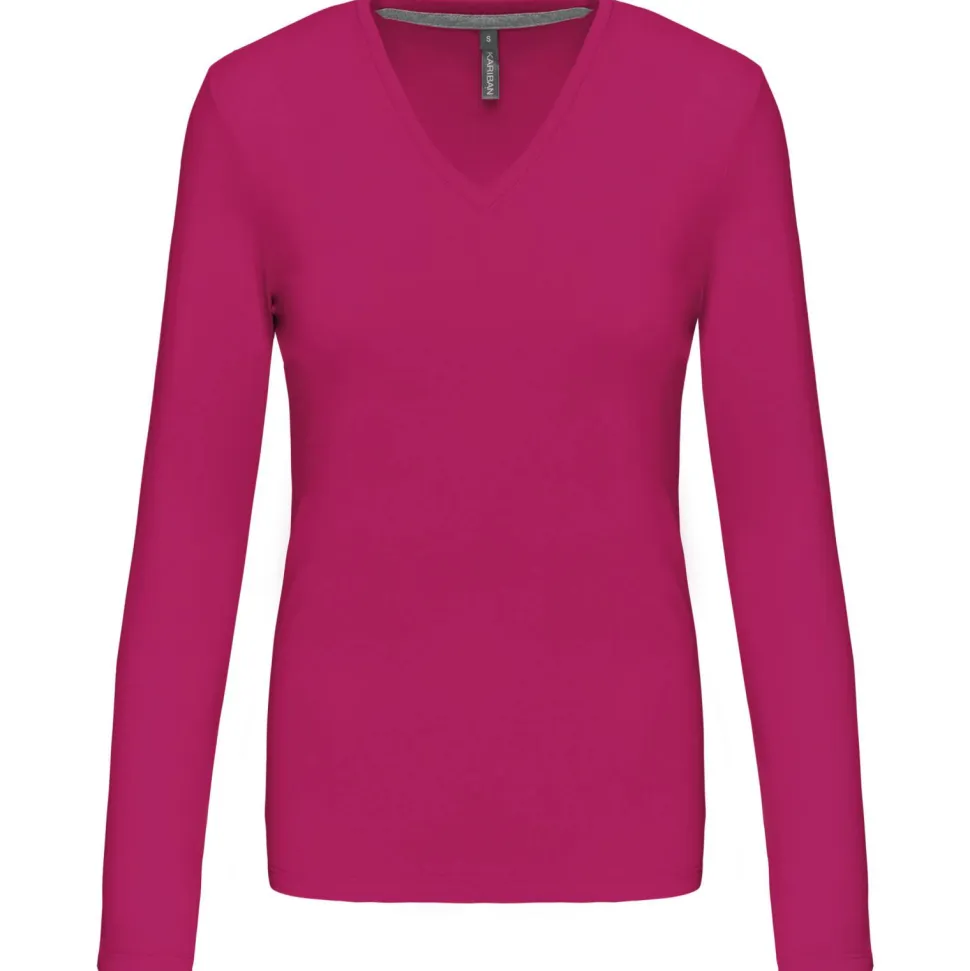 Kariban K382 - T-SHIRT COL V MANCHES LONGUES FEMME