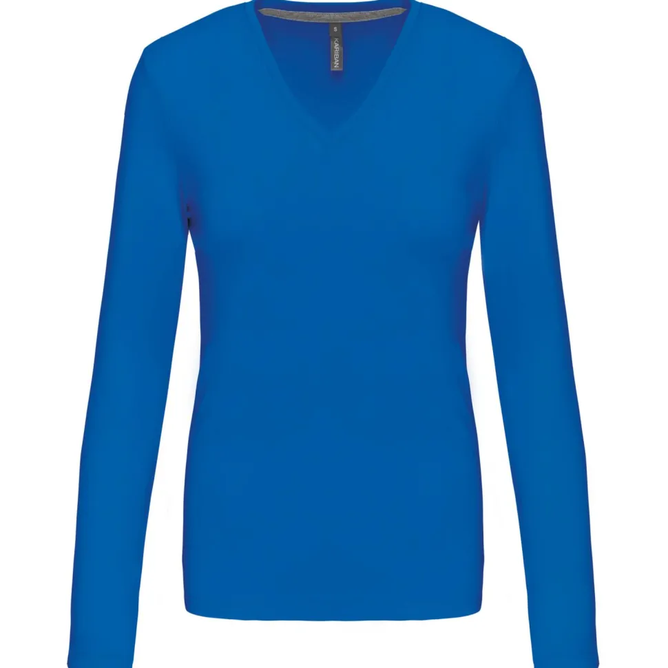 Kariban K382 - T-SHIRT COL V MANCHES LONGUES FEMME