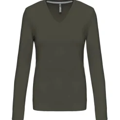 Kariban K382 - T-SHIRT COL V MANCHES LONGUES FEMME