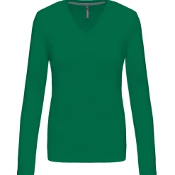 Kariban K382 - T-SHIRT COL V MANCHES LONGUES FEMME