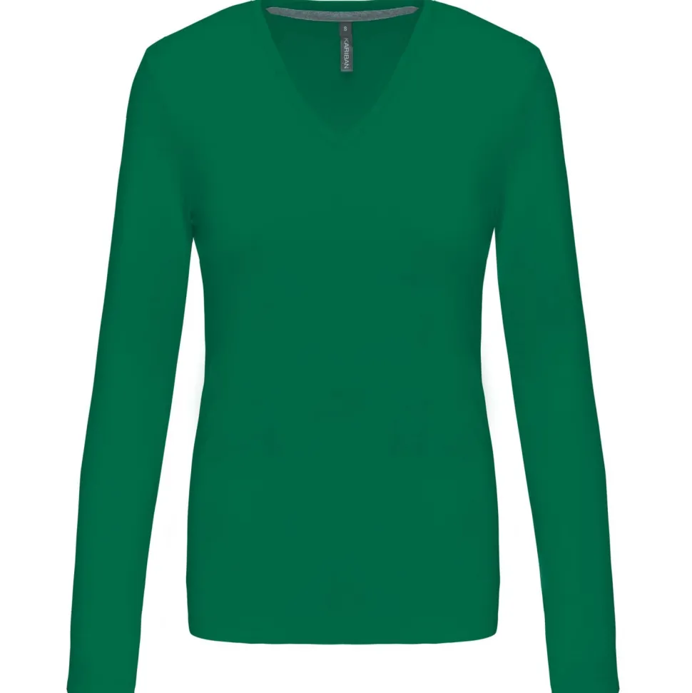 Kariban K382 - T-SHIRT COL V MANCHES LONGUES FEMME