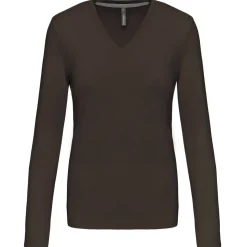 Kariban K382 - T-SHIRT COL V MANCHES LONGUES FEMME