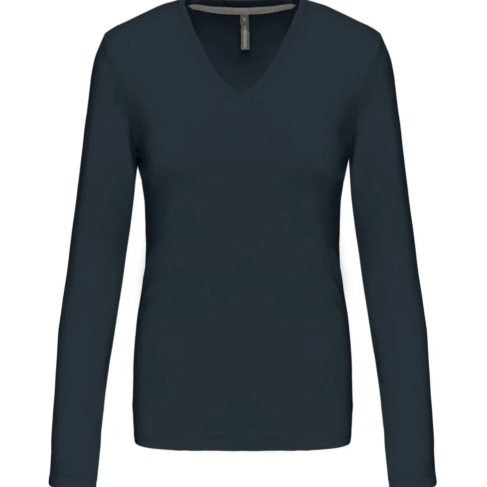 Kariban K382 - T-SHIRT COL V MANCHES LONGUES FEMME