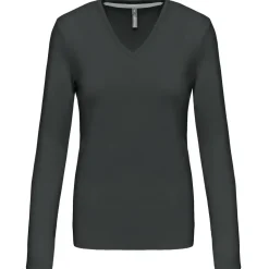 Kariban K382 - T-SHIRT COL V MANCHES LONGUES FEMME