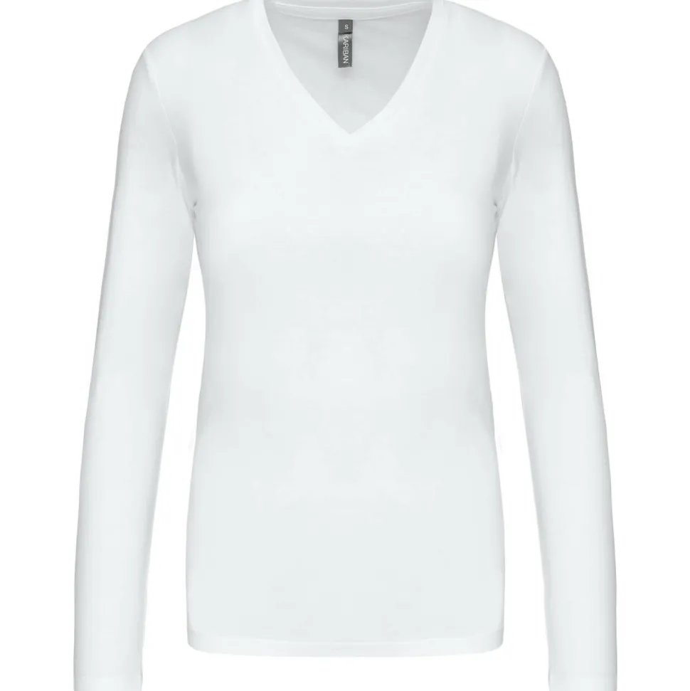 Kariban K382 - T-SHIRT COL V MANCHES LONGUES FEMME