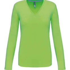 Kariban K382 - T-SHIRT COL V MANCHES LONGUES FEMME