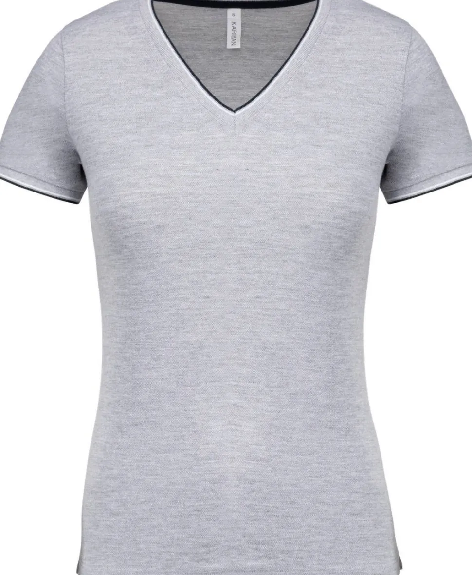 Kariban K394 - T-shirt maille piquée col V femme