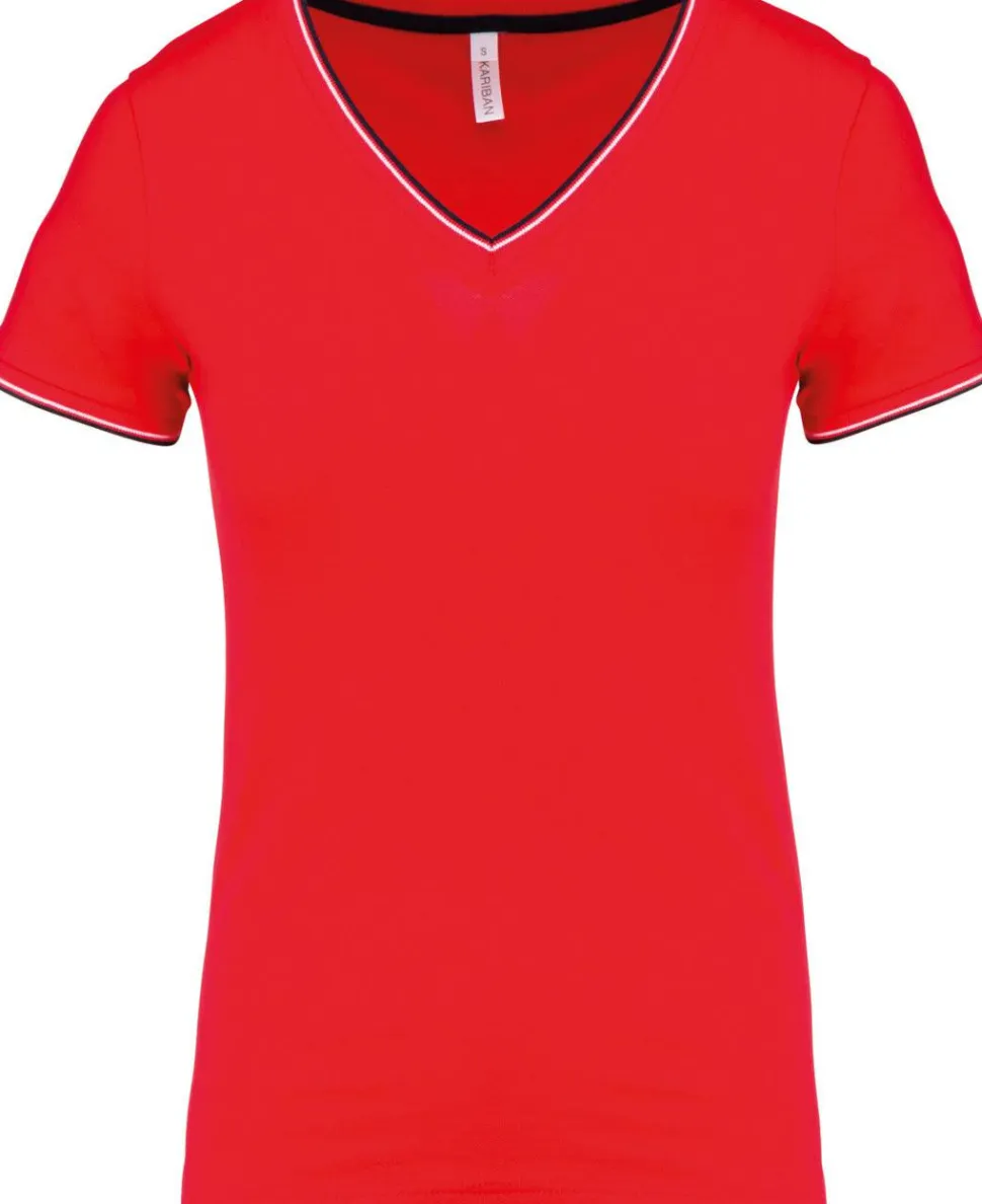 Kariban K394 - T-shirt maille piquée col V femme