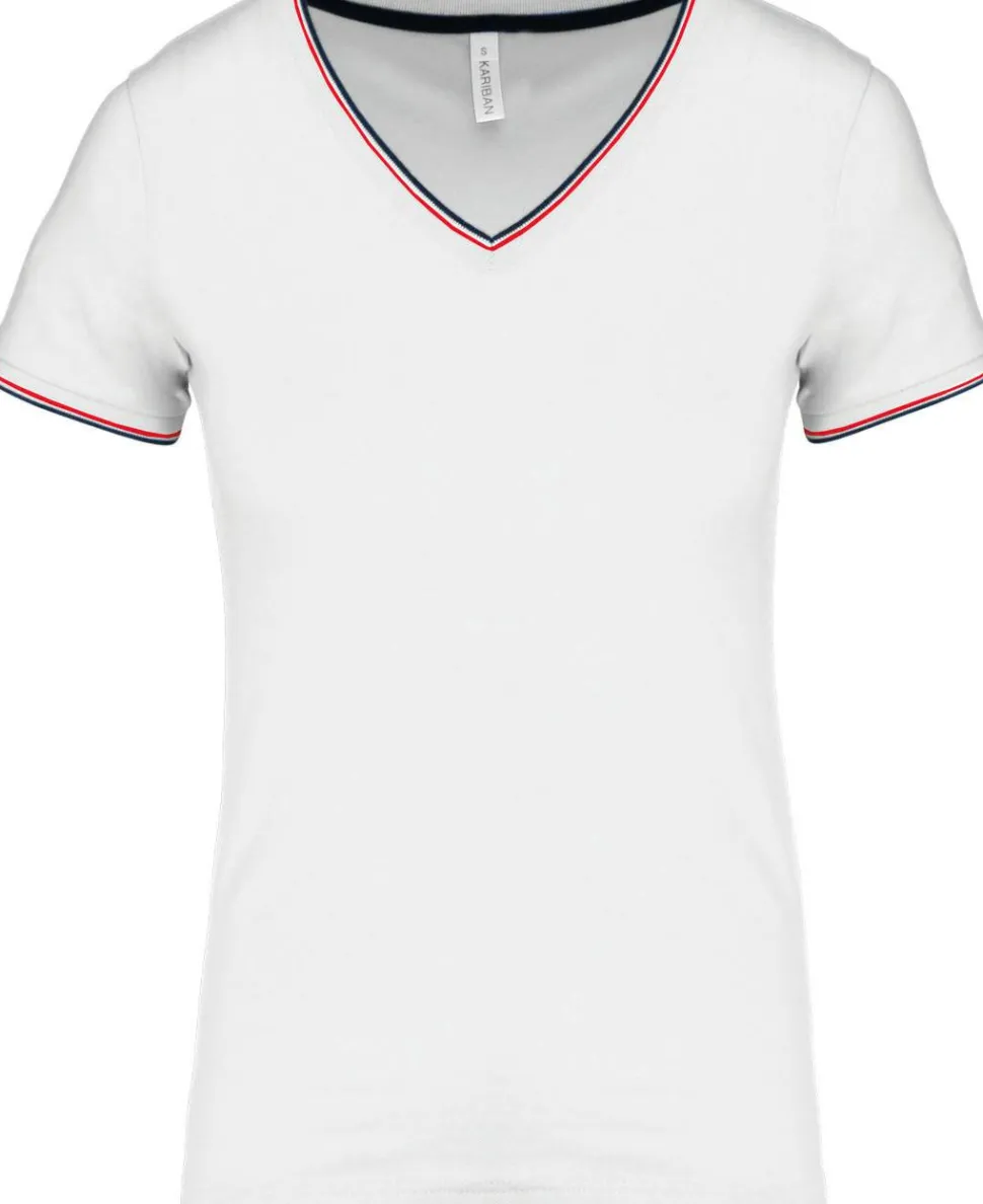 Kariban K394 - T-shirt maille piquée col V femme