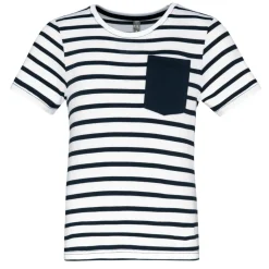Kariban K379 - T-shirt rayé marin avec poche manches courtes enfant