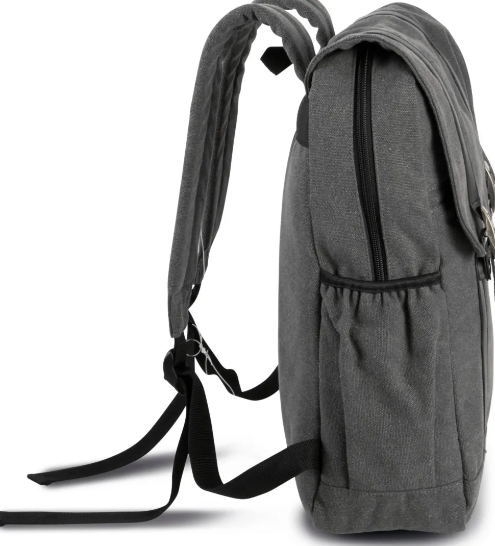 Kimood KI0143 - Sac à dos en toile à rabat