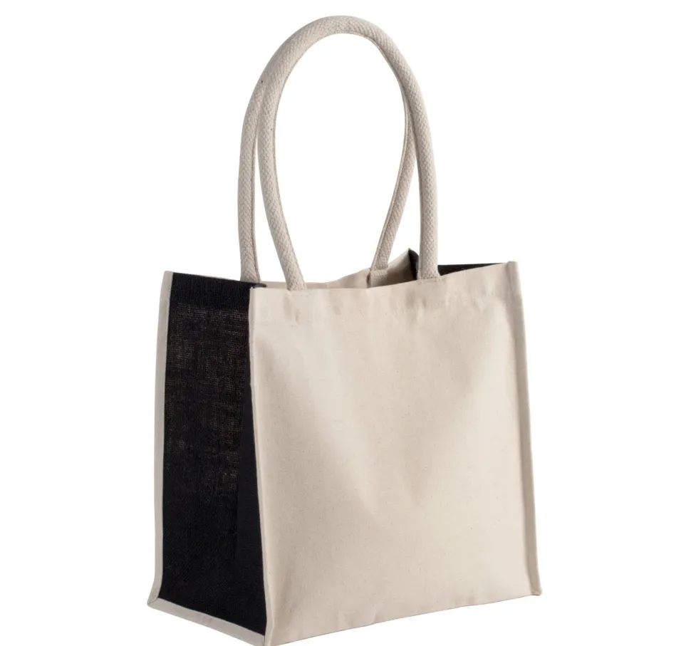 Kimood KI0255 - Sac cabas en coton / jute - 17 L