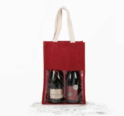 Kimood KI0268 - Sac porte bouteilles en jute