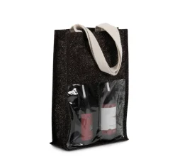 Kimood KI0268 - Sac porte bouteilles en jute