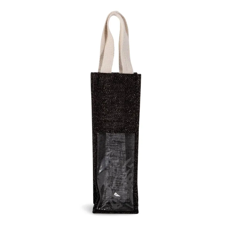 Kimood KI0267 - Sac porte bouteille en jute