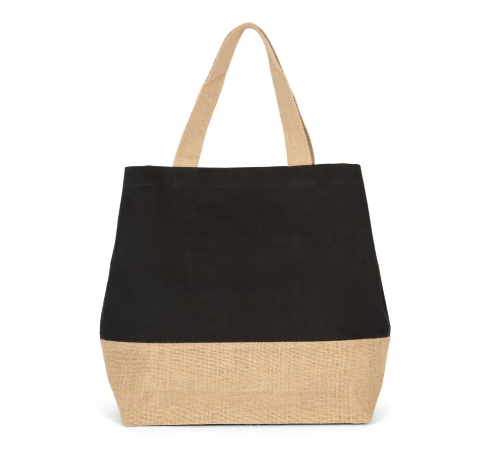Kimood KI0235 - Sac shopping en toiles de coton & jute
