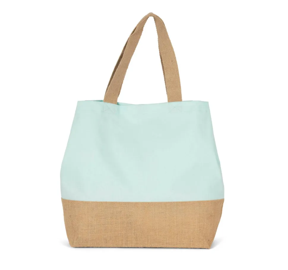 Kimood KI0235 - Sac shopping en toiles de coton & jute