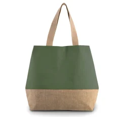 Kimood KI0235 - Sac shopping en toiles de coton & jute