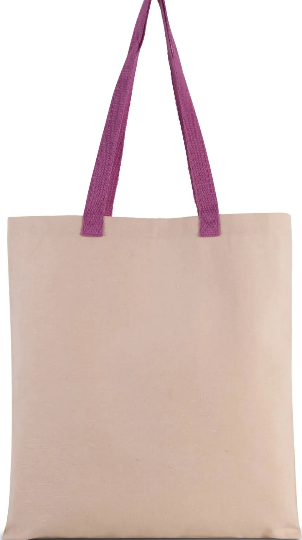 Kimood KI0277 - Sac shopping plat en toile avec poignées contrastées