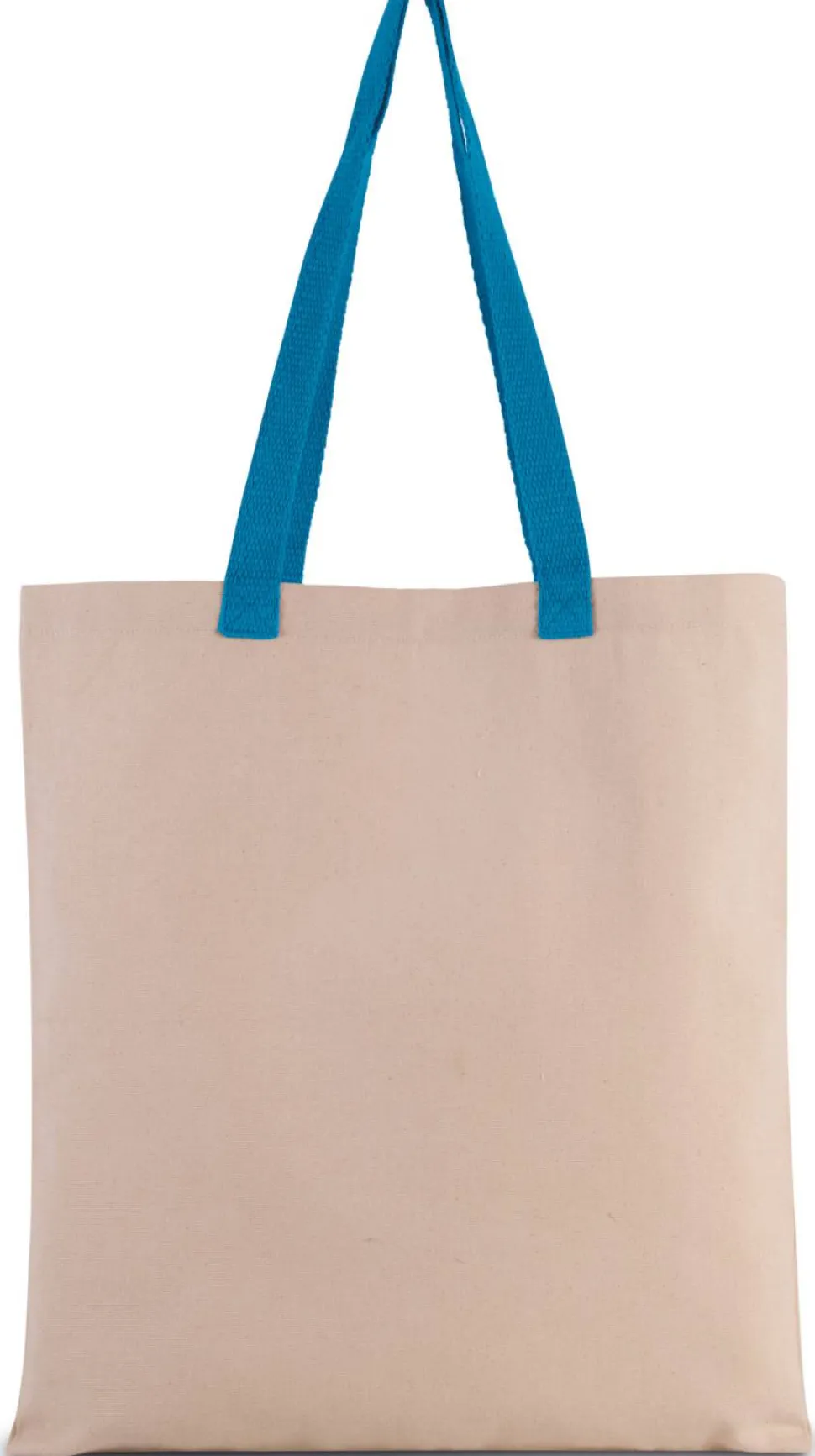 Kimood KI0277 - Sac shopping plat en toile avec poignées contrastées