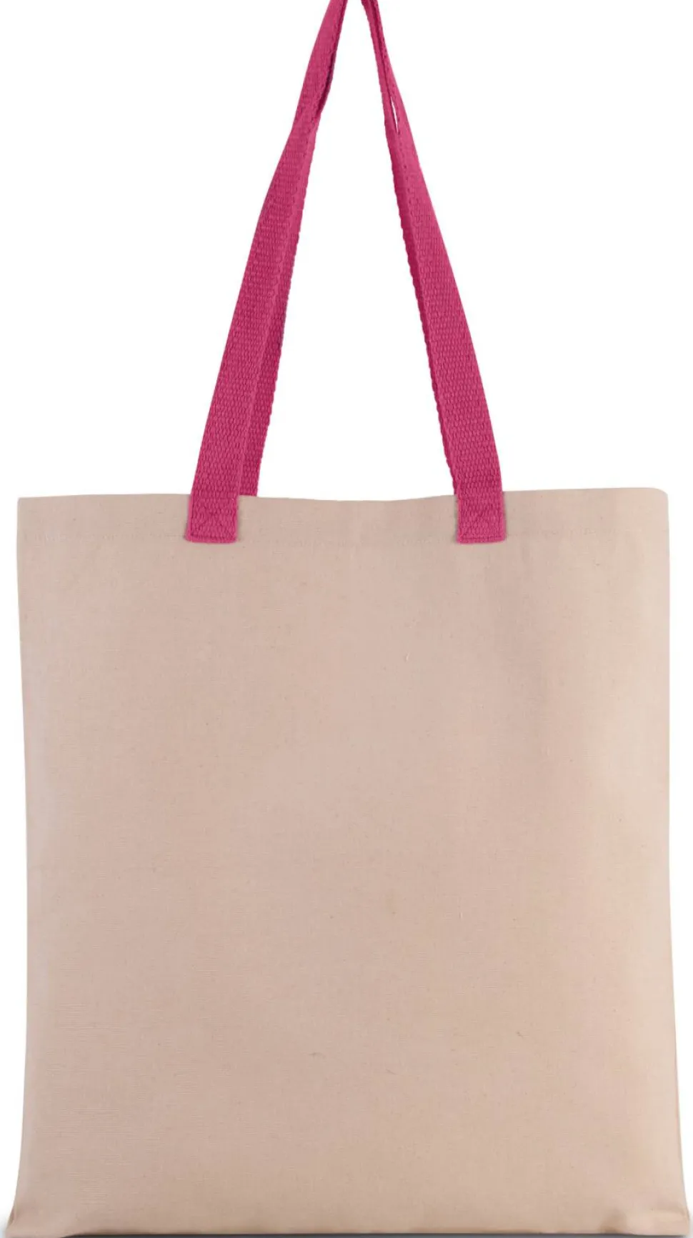 Kimood KI0277 - Sac shopping plat en toile avec poignées contrastées