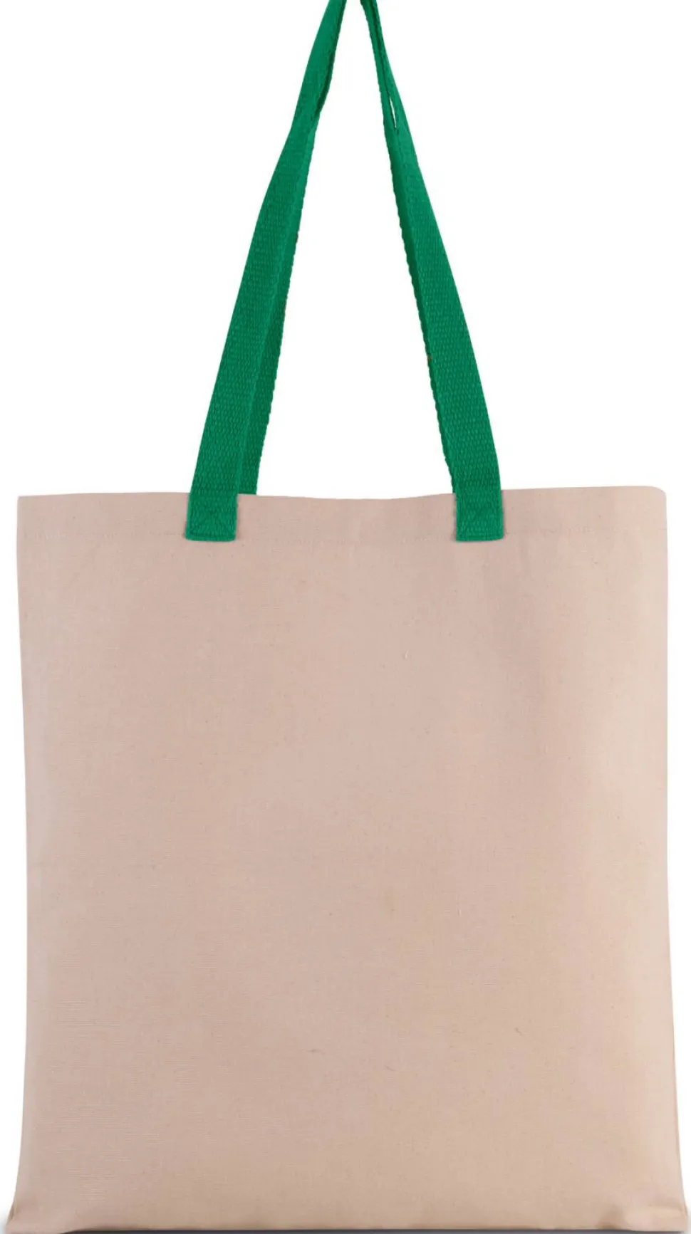 Kimood KI0277 - Sac shopping plat en toile avec poignées contrastées