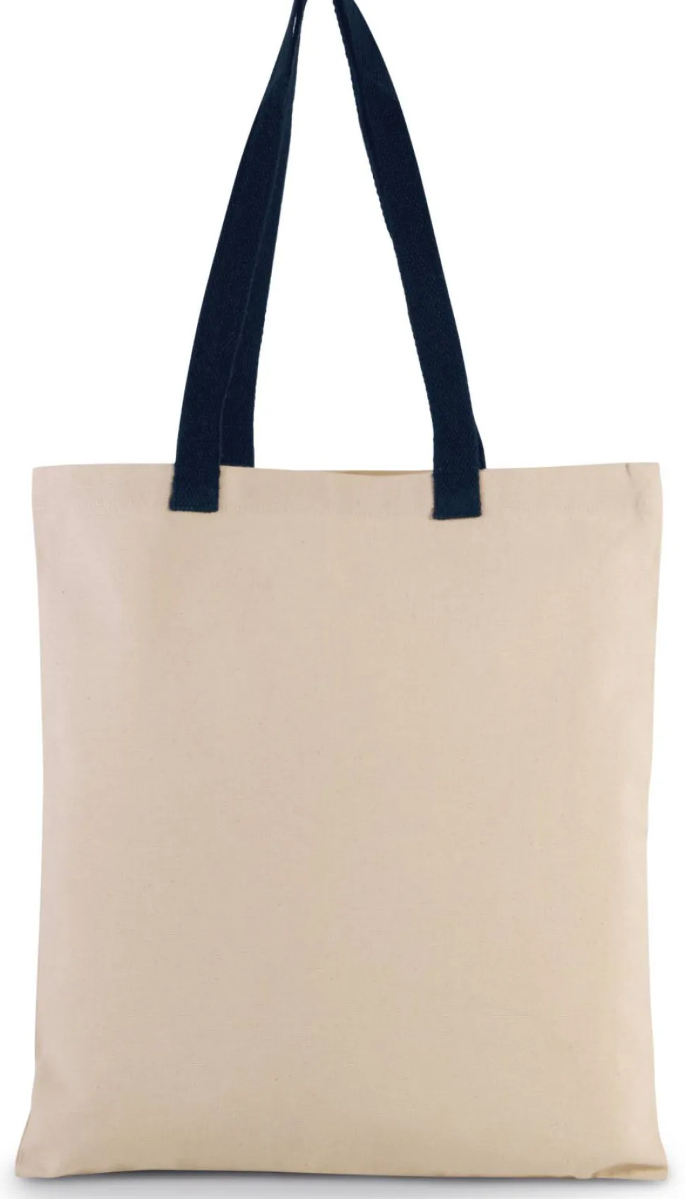 Kimood KI0277 - Sac shopping plat en toile avec poignées contrastées