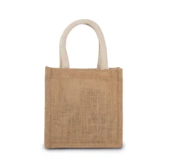 Kimood KI0272 - Sac style cabas en toile de jute - petit modèle