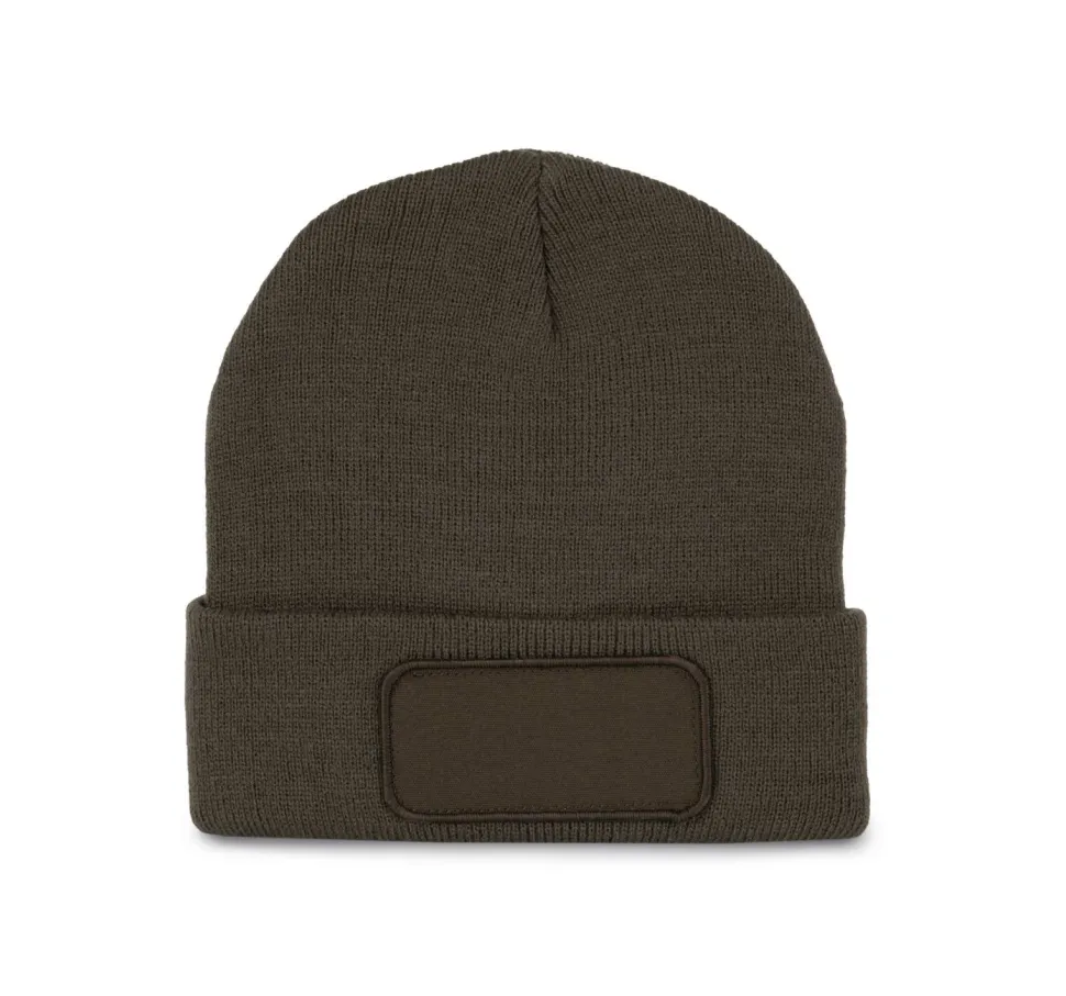 K-up KP895 - Bonnet Tricoté avec Patch Personnalisable
