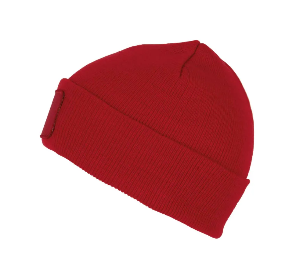 K-up KP895 - Bonnet Tricoté avec Patch Personnalisable