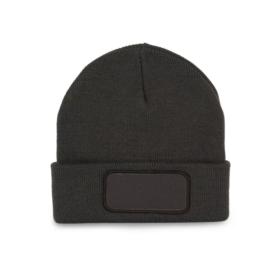 K-up KP895 - Bonnet Tricoté avec Patch Personnalisable