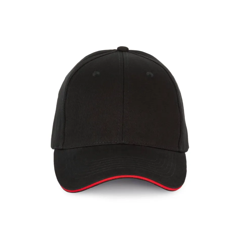K-up KP185 - Casquette avec visière sandwich contrastée - 6 panneaux