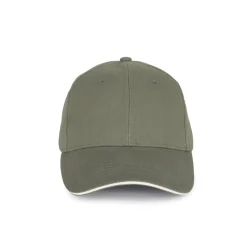 K-up KP198 - Casquette en Coton Bio à Visière Contrastée - 6 Panneaux