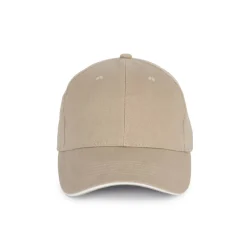 K-up KP198 - Casquette en Coton Bio à Visière Contrastée - 6 Panneaux
