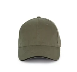 K-up KP198 - Casquette en Coton Bio à Visière Contrastée - 6 Panneaux
